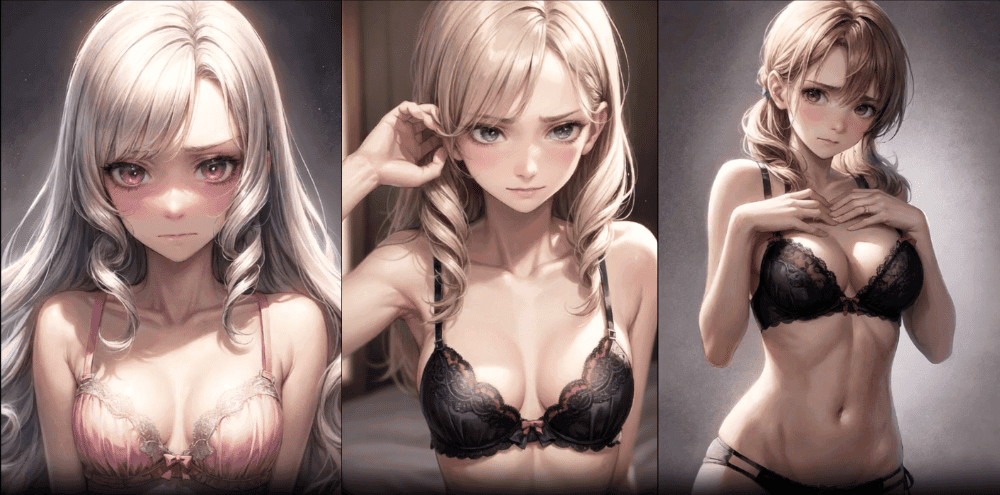 【2次元エロ動画】恥ずかしそうにブラジャーを外す美少女のエロ動画