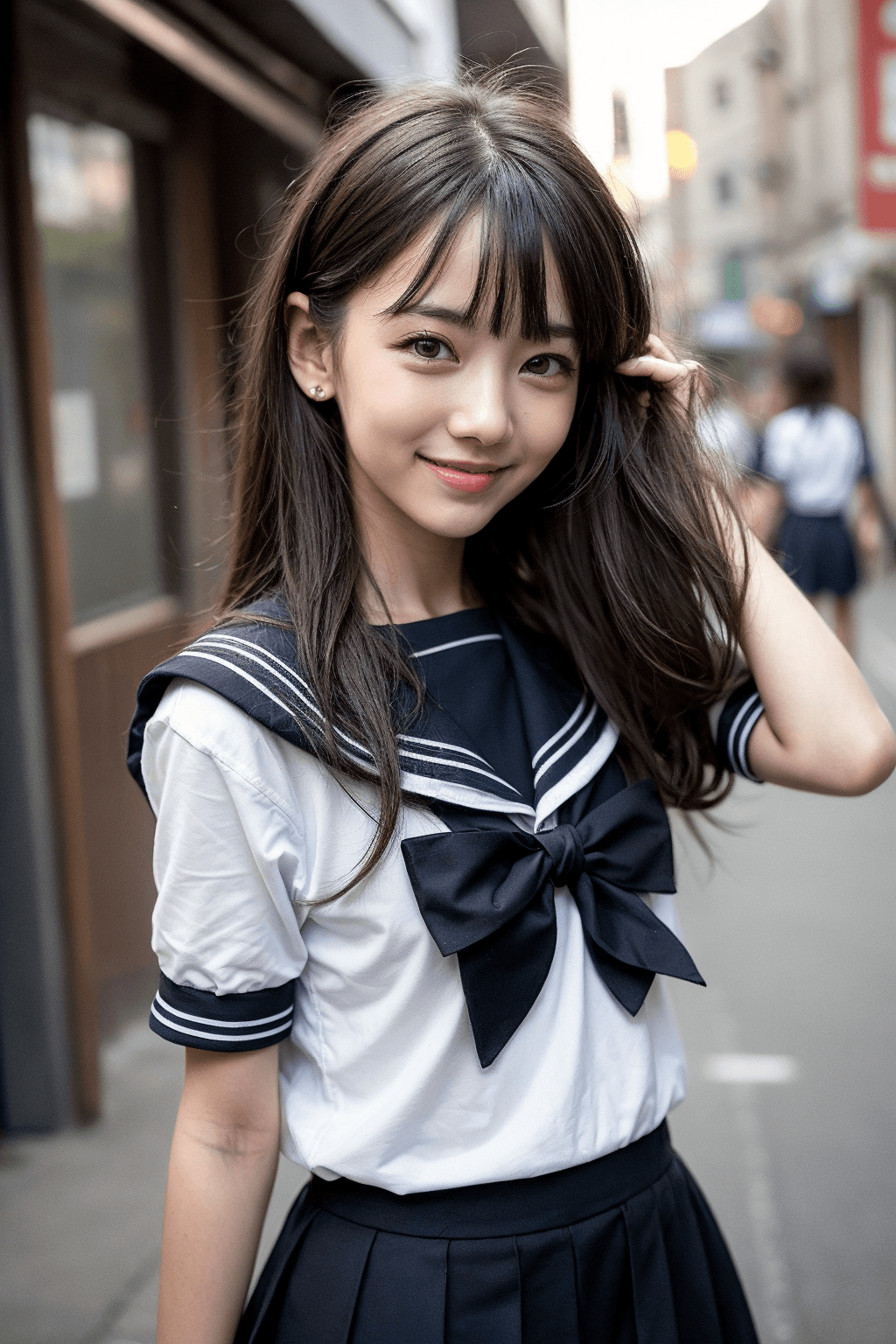 セーラー服姿の女性のプロンプト